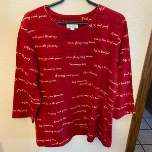 3/4 sleeve denim and co top